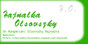 hajnalka olsovszky business card